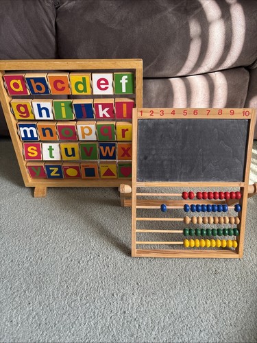 Wooden alphabet abacus frame - wooden,