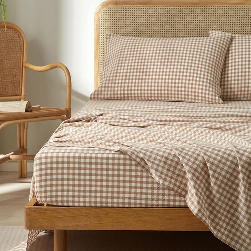 Gingham sheet set - gingham, set,100%