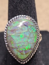 925 Ammolite Ring Size 6