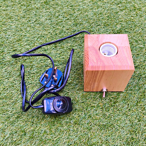 Wooden cube table lamp base - cube,