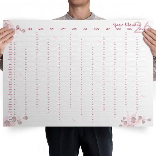 2026 wall calendar - wall, pink