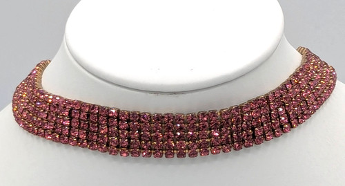 Vintage pink rhinestone - vintage, choker