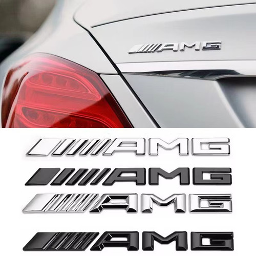 Amg badge emblem - chrome, silver