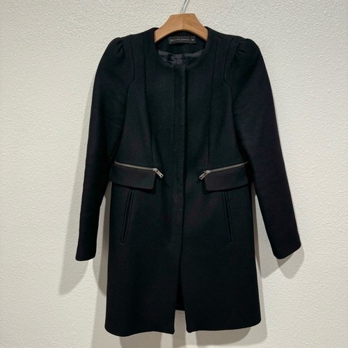 Zara black long belted - black, pea