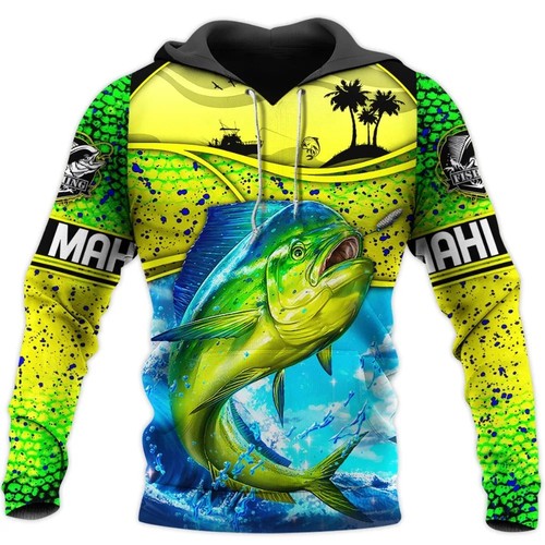 Men print fishing hoodie - men, 3d