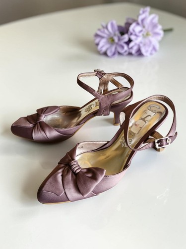 Ladies lipsy mauve satin bow - mauve,