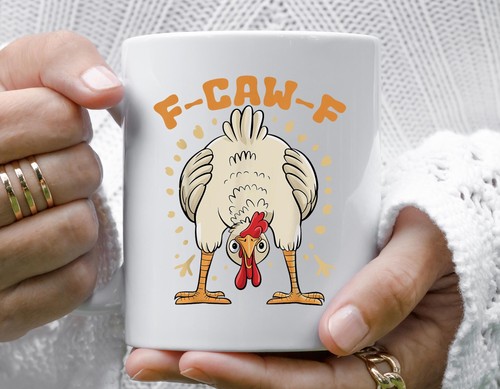 Caw mug funny upside - mug,