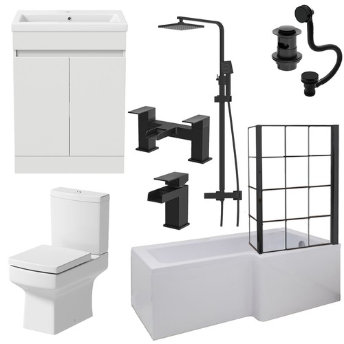 Complete bathroom suite - bathroom, black