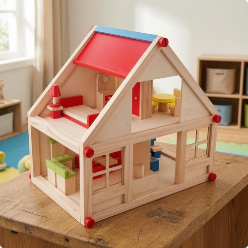Wooden dollhouse wood - dollhouse,