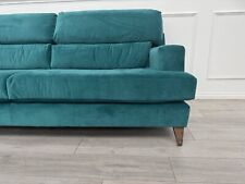 Furniture Village Lounge Co Romilly Teal Velvet Fabric 4 Seater Sofa RRP £2195