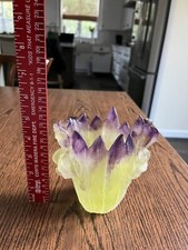 Daum France Crystal Iris Vase