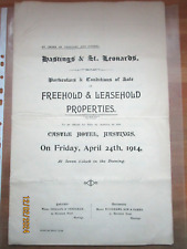 1914 Particulars of AUCTION Freehold & Leasehold Properties Hastings/St Leonards