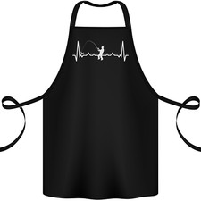 Fishing Pulse ECG Fisherman Heart Beat Cotton Apron 100% Organic