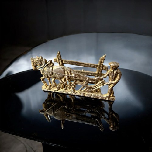 Vintage metal horse drawn cart - drawn,