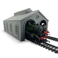 OO Gauge 1:76 Double Engine Shed – 3D Printed Model Railway Building (Unpainted)