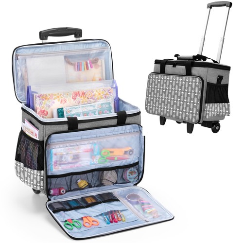 Gray arrow rolling craft bag - gray,