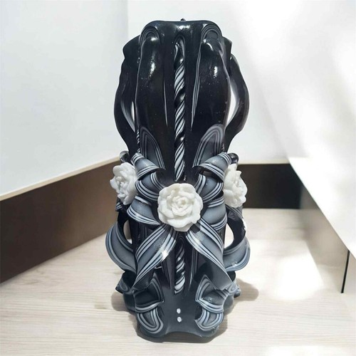 Black white carved - black,