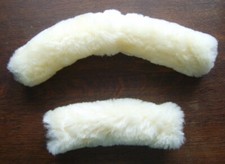 GENUINE SOFT MERINO SHEEPS SKIN WOOL SLEEVES FOR POLL/ NOSE /CHEEKS ON BRIDLE.