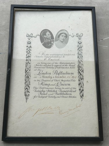 Certificate autographs royal - &,