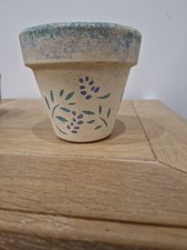 Stencilled Painted Terracotta Plant Pot 10cm Tall, 11cm Diameter 