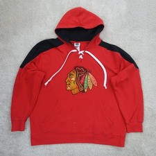Chicago Blackhawks Hoodie Mens Extra Large Lace Up NHL Official Fleece Knights