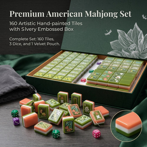 American mahjong set - mahjong, green