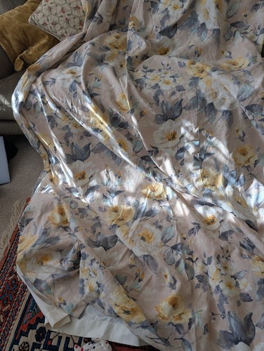 Pair heavy bespoke curtains - bespoke,