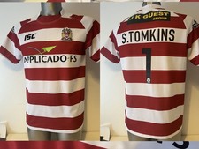 Wigan Warriors Tomkins Adult Small Kooga Rugby League Shirt Jersey Top Vintage