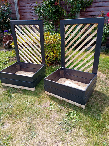 Wood square outdoor - square, planters