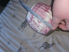 Copeland Spode Pink/Red Willow Design Biscuit Barrel with Lid