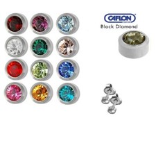 1Pair Caflon Plain Birthstone Gold Silver Or Titanium Ear Piercing Stud Earrings
