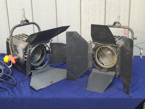 Vintage pair stage lights - stage,