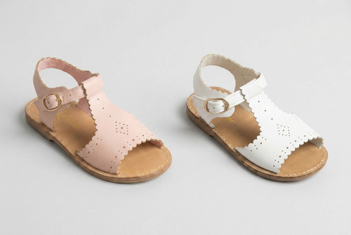 Girls leather bar sandals - leather,