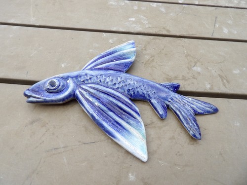 Studio pottery flying fish - studio,