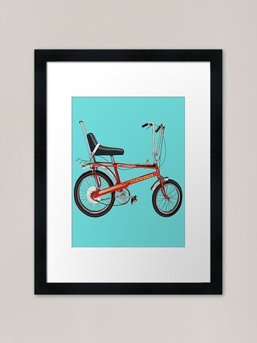 Retro chopper bike framed - retro, art