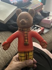 Vintage Rupert Bear, Rubber,   11 inches tall, good condition. S15