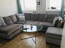 DFS L corner sofa bed silver comfortable very very condition ready to be collec 