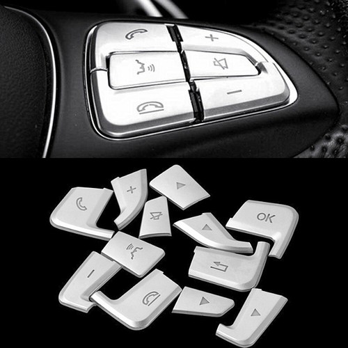 Steering wheel button silver - button,