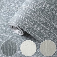 Grey Thick Textured Plain Heavy Non-Woven Paste the Wall Wallpaper Roll Embossed