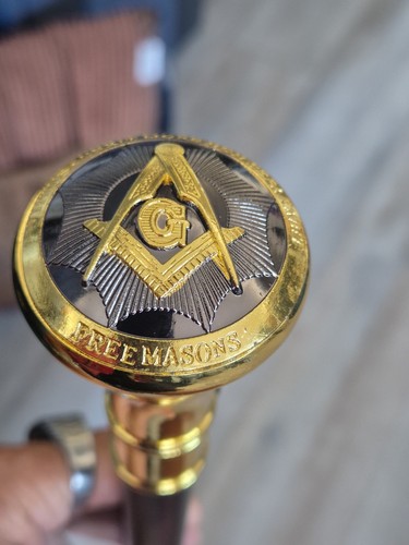 Masonic walking stick gold and - stick,