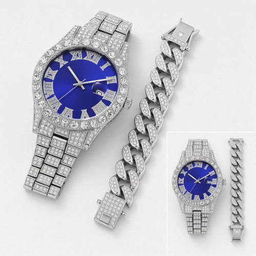 Unbranded mens iced out quartz - mens,