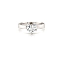 14K White Gold 1 Ct Heart