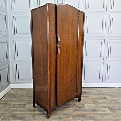 Vintage lebus wardrobe walnut - wardrobe,
