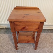 Pine Bedside Table DUCAL PINE SMALL SIDE TABLE WITH DRAWER AND LOWER SHELF