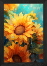 Sunflowers painted Framed Wall