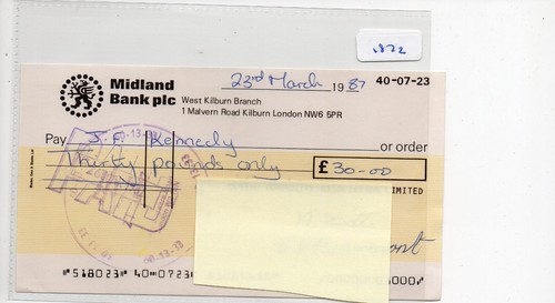 Cheque used - cheque,