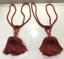 PAIR of Vintage Curtain tie backs / tassels. Rust / Burgundy? Colour.