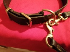High Quality leather Big Dog Collar & reigns type lead 6ft 8in long heavy duty.