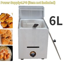 LPG Gas 6L Stainless Steel Catering Frying Tool Commercial Single Tank Fryer New