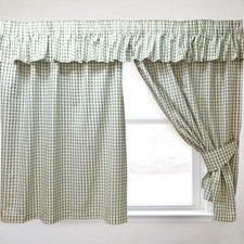 Gingham Check Sage Curtains